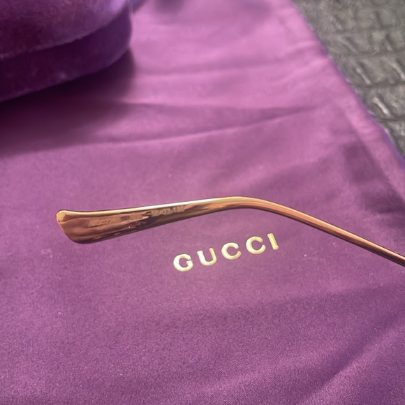 Gucci Havana #GG0226S Sunglasses with Gold Logo GG on side with Gold Frame - Picture 11 of 12